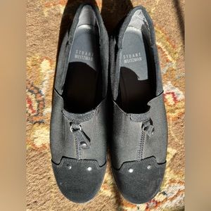 Stuart Weitzman black Shoes. Size 8M luxurious latex flat black shock absorbing